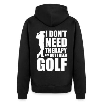 Thérapie de golf - Veste à capuche bio Premium Unisexe - noir - Dos - Nico (187cm)