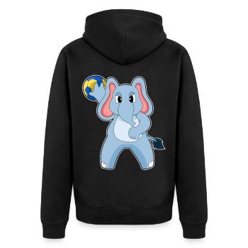 Eléphant Handballeur Handball - Veste à capuche bio Premium Unisexe - noir - Dos - Nico (187cm)