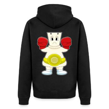 Chess Piece Tower Chess - Unisex Premium Organic Zip Hoodie - black - Back - Nico (187cm)