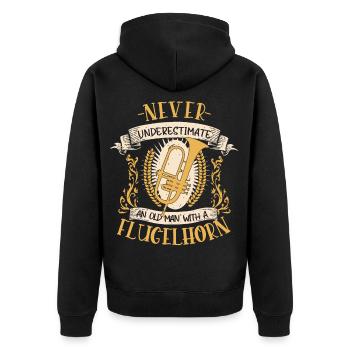 bugle musicien instrument cuivres musique cadeau - Veste à capuche bio Premium Unisexe - noir - Dos - Nico (187cm)