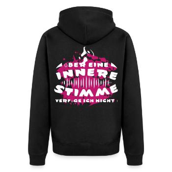 Innere Stimme - Unisex Premium Bio Zip Hoodie - Schwarz - Hinten - Nico (187cm)
