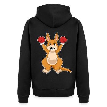 Kangaroo Boxer Boxing Gloves Boxing - Unisex Premium Organic Zip Hoodie - black - Back - Nico (187cm)