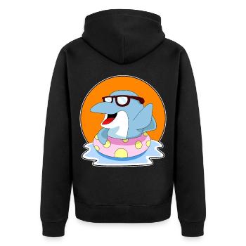 Dolphin Sunglasses - Unisex Premium Organic Zip Hoodie - black - Back - Nico (187cm)