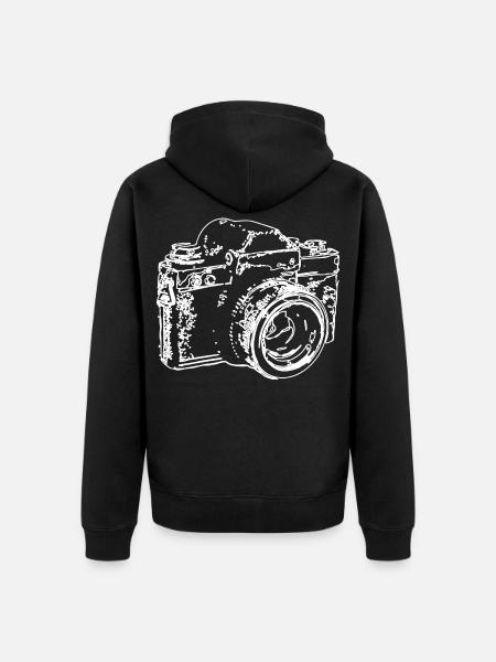 Classic Camera Sketch - Unisex Premium Organic Zip Hoodie - black