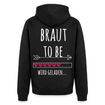 Zukünftige Braut Verlobung Junggesellenabschied - Unisex Premium Bio Zip Hoodie - Schwarz - Hinten - Nico (187cm)