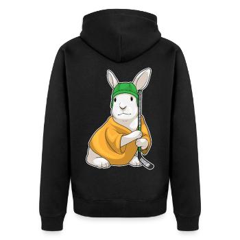 Rabbit Ice Hockey Sticks - Unisex Premium Organic Zip Hoodie - black - Back - Nico (187cm)
