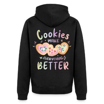 Les cookies améliorent tout - Veste à capuche bio Premium Unisexe - noir - Dos - Nico (187cm)