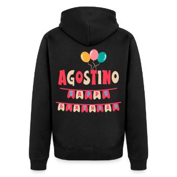 T-shirt Augustine joyeux anniversaire joyeux anniversaire - Veste à capuche bio Premium Unisexe - noir - Dos - Nico (187cm)