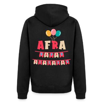 T-shirt Afra joyeux anniversaire joyeux anniversaire - Veste à capuche bio Premium Unisexe - noir - Dos - Nico (187cm)