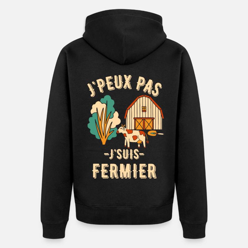 Je suis fermier - Veste à capuche bio Premium Unisexe - noir