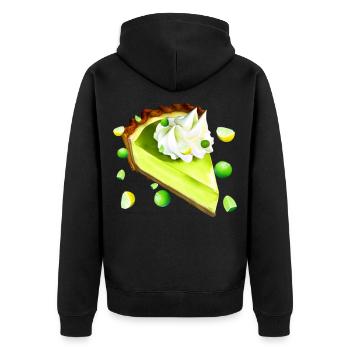 Lime Cake Piece Key Lime Pie - Unisex Premium Organic Zip Hoodie - black - Back - Nico (187cm)