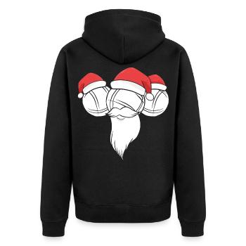 Boule Santa Tenue de pétanque pour Bouler pour boules - Veste à capuche bio Premium Unisexe - noir - Dos - Nico (187cm)