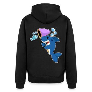 Pêche au filet de débarquement pour les pêcheurs de requins - Veste à capuche bio Premium Unisexe - noir - Dos - Nico (187cm)