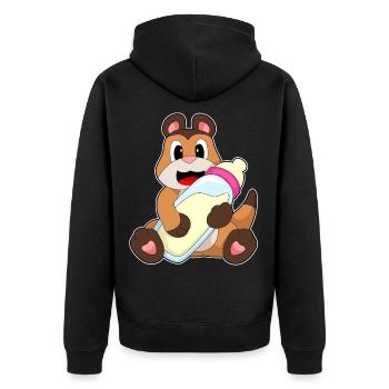 Lait pour biberon suricate - Veste à capuche bio Premium Unisexe - noir - Dos - Nico (187cm)