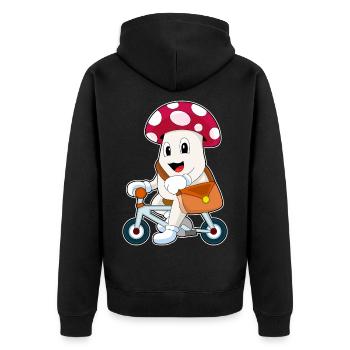 Pilz Bicycle - Unisex Premium Organic Zip Hoodie - black - Back - Nico (187cm)