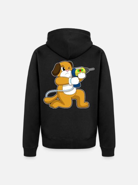 Dog Craftsman Drill Craft - Unisex Premium Organic Zip Hoodie - black