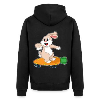 Bunny Skater Skateboard - Veste à capuche bio Premium Unisexe - noir - Dos - Nico (187cm)