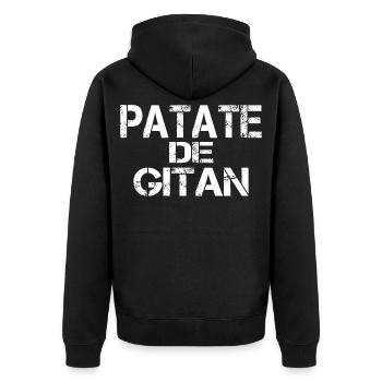 Patate de GITAN - Veste à capuche bio Premium Unisexe - noir - Dos - Nico (187cm)