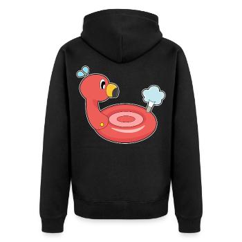 Flamingo Air Mattress - Unisex Premium Organic Zip Hoodie - black - Back - Nico (187cm)