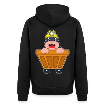 Taupe Miner Casque Minier Exploitation minière - Veste à capuche bio Premium Unisexe - noir - Dos - Nico (187cm)