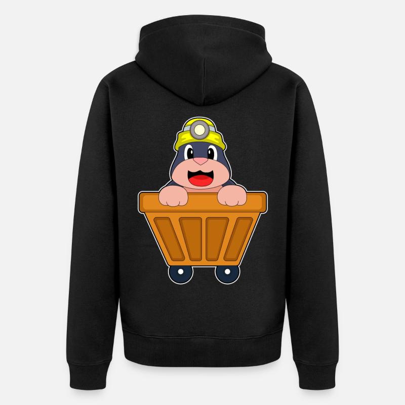 Conteneur minier taupe - Veste à capuche bio Premium Unisexe - noir