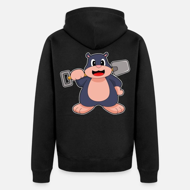 Pelle taupe - Veste à capuche bio Premium Unisexe - noir