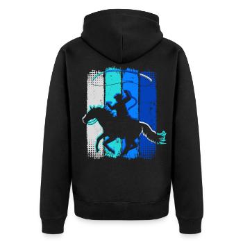 Retro Cowboy - Vintage Rider Western - Veste à capuche bio Premium Unisexe - noir - Dos - Nico (187cm)