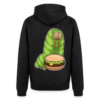 Caterpillar Cheeseburger - Veste à capuche bio Premium Unisexe - noir - Dos - Nico (187cm)