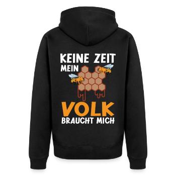 No time my colony needs me bee - Unisex Premium Organic Zip Hoodie - black - Back - Nico (187cm)