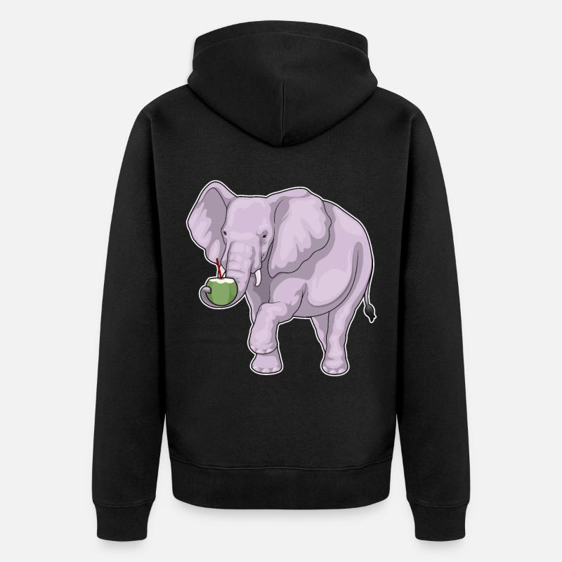 Éléphant Noix de - Veste à capuche bio Premium Unisexe - noir