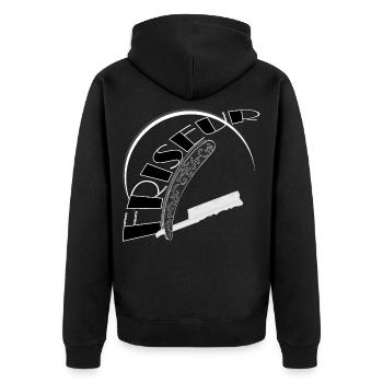 Hairdresser Razor Salon - Unisex Premium Organic Zip Hoodie - black - Back - Nico (187cm)