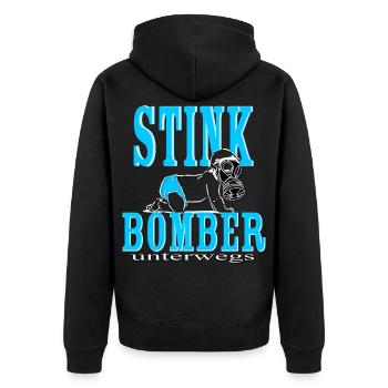 Stink Bomber on the Road Baby Boy Boy Diaper Blue - Unisex Premium Organic Zip Hoodie - black - Back - Nico (187cm)
