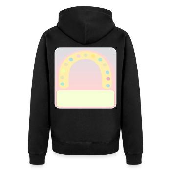 Arc d’insigne nominatif - Veste à capuche bio Premium Unisexe - noir - Dos - Nico (187cm)