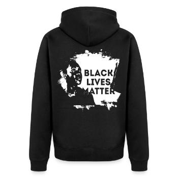 black lives matter - Veste à capuche bio Premium Unisexe - noir - Dos - Nico (187cm)
