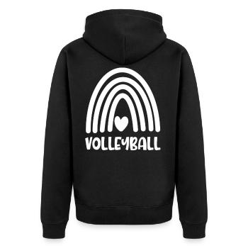 Volleyball - Unisex Premium Bio Zip Hoodie - Schwarz - Hinten - Nico (187cm)