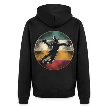 Handball Handball Joueur de handball féminin - Veste à capuche bio Premium Unisexe - noir - Dos - Nico (187cm)