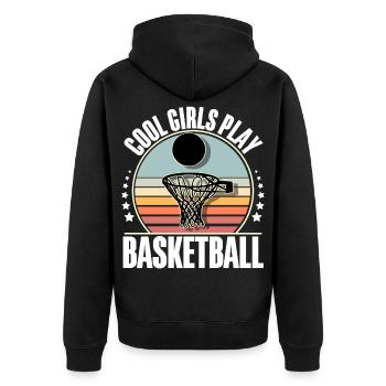 Basketball féminin Basketball féminin - Veste à capuche bio Premium Unisexe - noir - Dos - Nico (187cm)