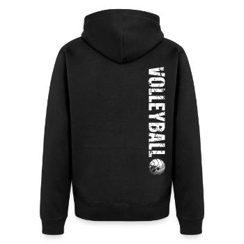 Volleyball - Unisex Premium Bio Zip Hoodie - Schwarz - Hinten - Nico (187cm)