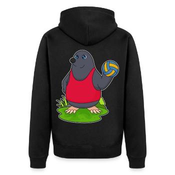 Mole Volleyball Player Volleyball - Unisex Premium Organic Zip Hoodie - black - Back - Nico (187cm)