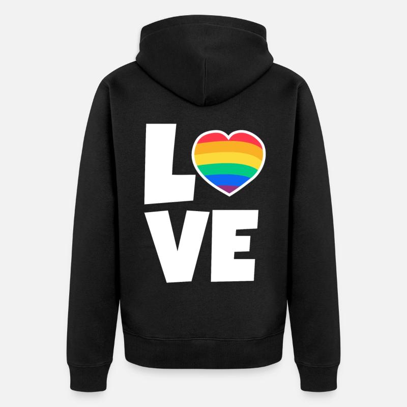 Saint-Valentin, Saint-Valentin, Saint-Valentin - Veste à capuche bio Premium Unisexe - noir