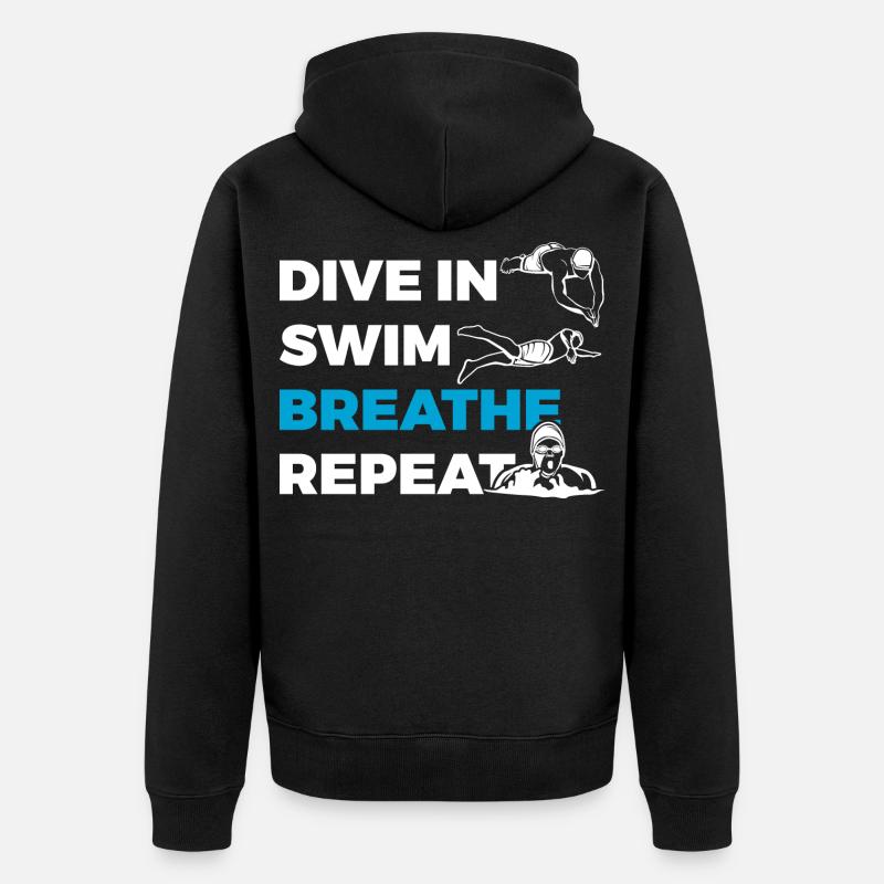 Plongée Natation Respiration Répétitive - Veste à capuche bio Premium Unisexe - noir