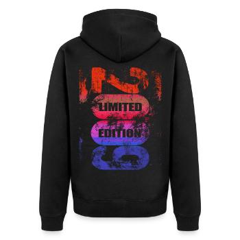 Limited Edition 2009 | Geburtstag - Jahrgang 2009 - Unisex Premium Bio Zip Hoodie - Schwarz - Hinten - Nico (187cm)