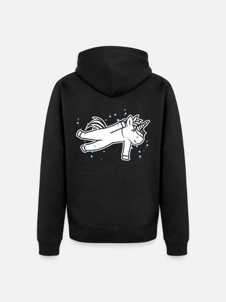 Licornes nageuses - Veste à capuche bio Premium Unisexe - noir