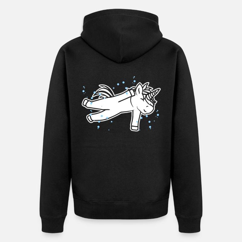 Licornes nageuses - Veste à capuche bio Premium Unisexe - noir