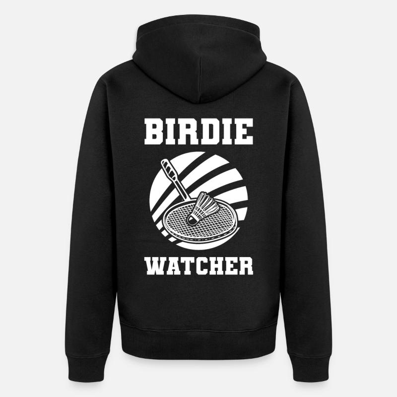 Badminton Witz - Unisex Premium Bio Zip Hoodie - Schwarz