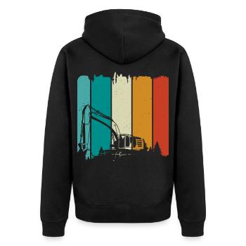 Bagger - Unisex Premium Bio Zip Hoodie - Schwarz - Hinten - Nico (187cm)