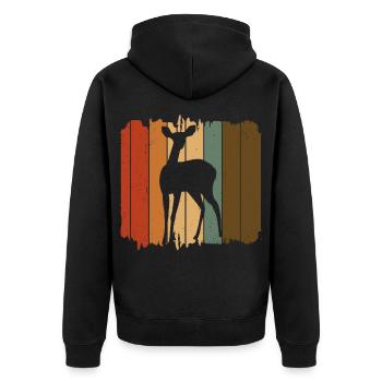 Roe deer - Unisex Premium Organic Zip Hoodie - black - Back - Nico (187cm)