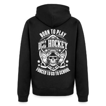 Eishockey - Unisex Premium Organic Zip Hoodie - black - Back - Nico (187cm)