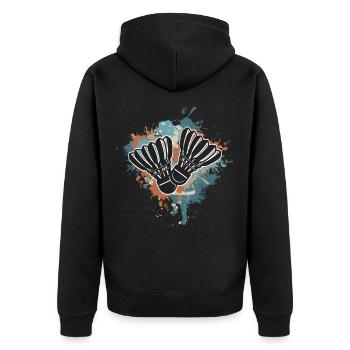Badminton - Veste à capuche bio Premium Unisexe - noir - Dos - Nico (187cm)