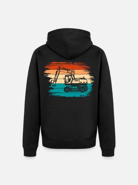 Excavator - Unisex Premium Organic Zip Hoodie - black
